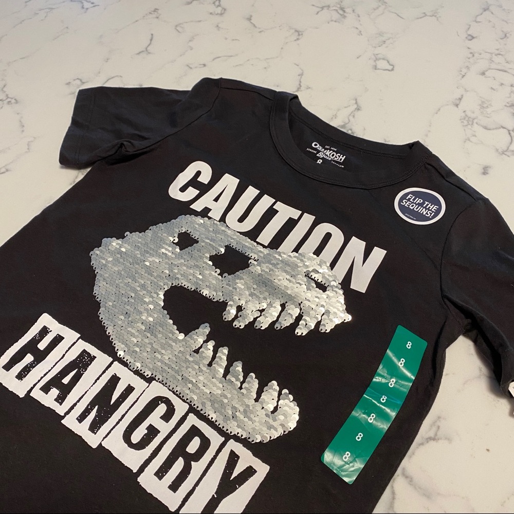 Oshkosh Flip Sequin Dinosaur Tee Short Sleeve - Picture 6 of 11